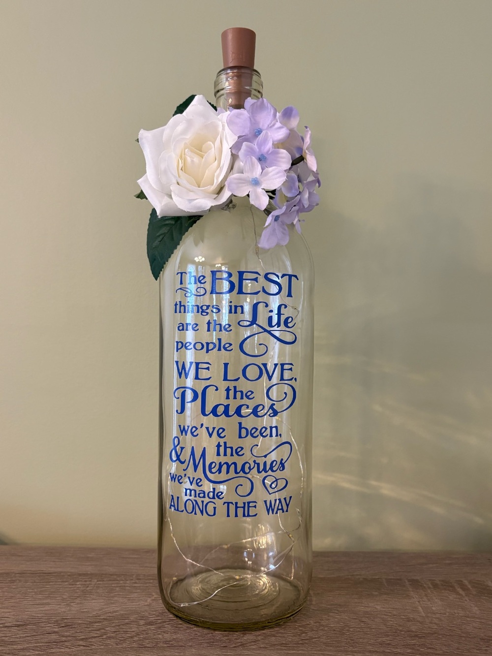 Decorated Bottles, Lighted Bottles, Home Decor, Gifts